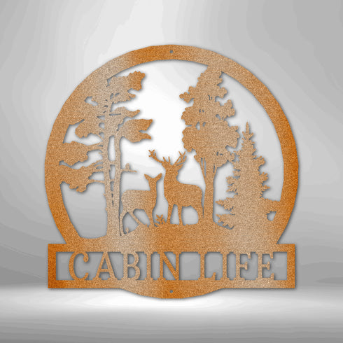 Personalized Forest Deer Metal Wall Art